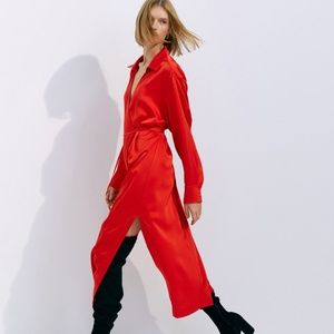 H&M Satin Wrap- Front Dress NWT